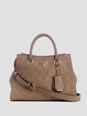 Guess Cresidia Society Satchel Maro | GUESS-SN28988