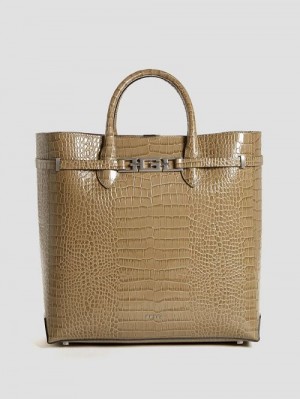 Guess Cristina Croc Leather Tote Aurii | GUESS-SN29364