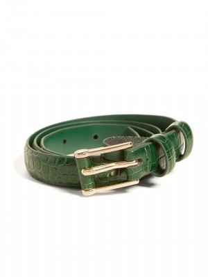 Guess Crocodile Trouser Belt Verzi | GUESS-SN30228
