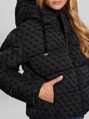 Guess Daisy Quattro G Puffer Jacket Negrii | GUESS-SN28047