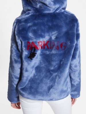 Guess Daniela Faux-Fur Jacket Albastri | GUESS-SN27875