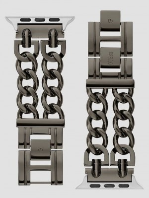 Guess Dark Silver-Tone Chain 42-44 mm Band for Apple Watch® Negrii | GUESS-SN31611
