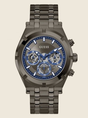 Guess Dark Silver-Tone Multifunction Watch Negrii | GUESS-SN31612