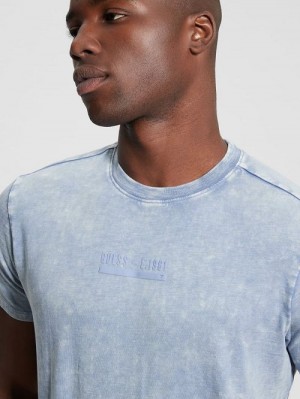 Guess David Acid Wash Tee Albastri | GUESS-SN30519
