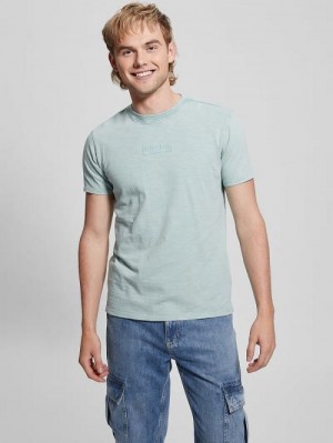 Guess David Acid Wash Tee Albastri | GUESS-SN30520