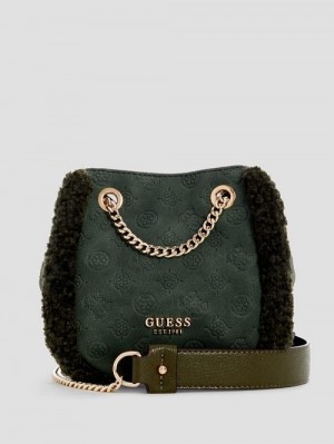 Guess Davika Convertible Crossbody Verzi | GUESS-SN29025