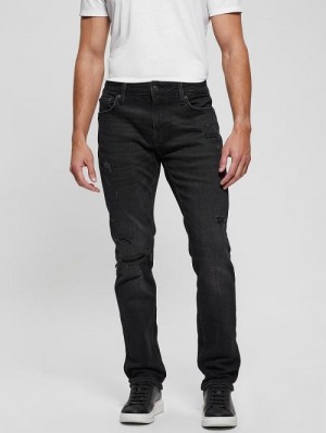 Guess Davis Distressed Straight Jeans Negrii | GUESS-SN30447