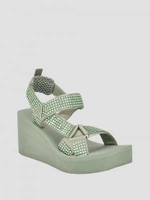 Guess Dawsin Rhinestone Wedges Verzi | GUESS-SN29675