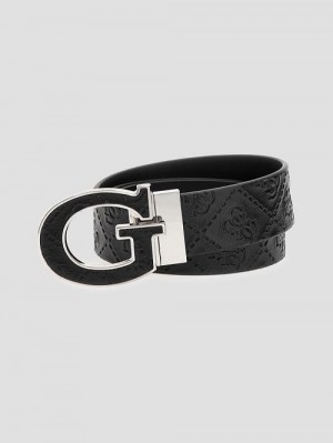 Guess Debossed Signature Belt Negrii | GUESS-SN31847