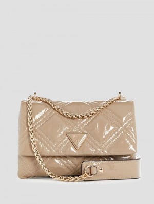 Guess Deesa Patent Mini Convertible Crossbody Maro | GUESS-SN29077