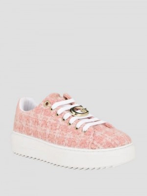 Guess Denesa Low-Top Tweed Sneakers Roz | GUESS-SN29540