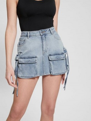 Guess Devon Cargo Mini Skirt Albastri | GUESS-SN28160