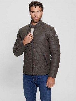 Guess Diamond Quilted Faux-Leather Jacket Maro | GUESS-SN30881