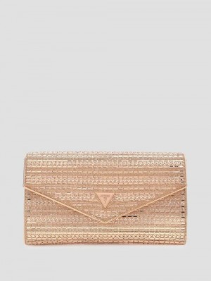 Guess Dofy Crystal Baguette Bag Roz Aurii | GUESS-SN28792