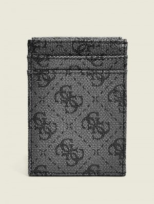 Guess Don Logo-Print Magnetic Card Case Negrii | GUESS-SN31741