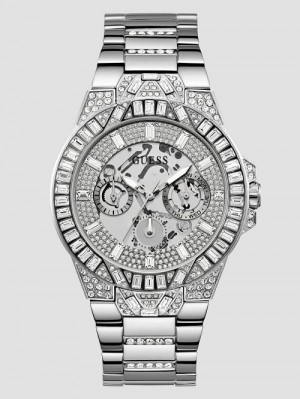 Guess Dynasty Silver-Tone Multifunction Watch Argintii | GUESS-SN31643