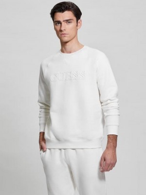 Guess Eco Aldwin Logo Sweatshirt Albi | GUESS-SN31505