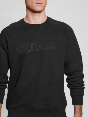 Guess Eco Aldwin Logo Sweatshirt Negrii | GUESS-SN31542