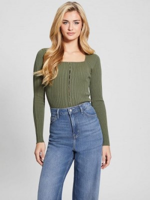 Guess Eco Allie Cardigan Verzi | GUESS-SN27291