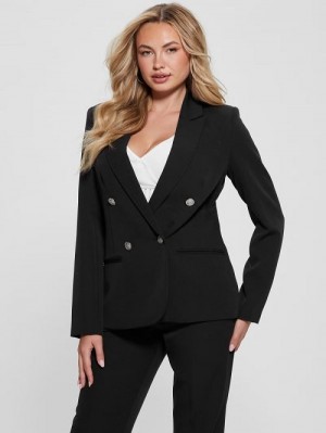 Guess Eco Amanda Double Breasted Blazer Negrii | GUESS-SN27893
