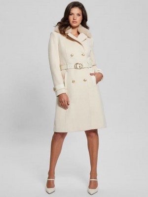 Guess Eco Amelia Belted Coat Albi | GUESS-SN28078
