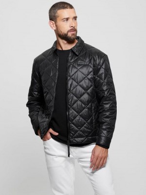 Guess Eco Anchise Quilted Jacket Negrii | GUESS-SN30874