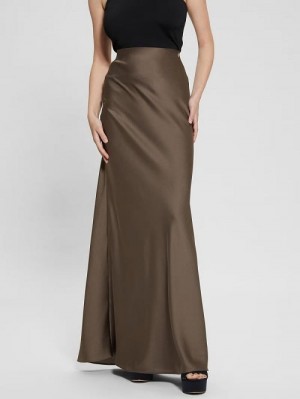 Guess Eco Annachiara Satin Skirt Maro | GUESS-SN28138