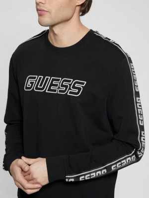 Guess Eco Arlo Fleece Sweatshirt Negrii | GUESS-SN31032