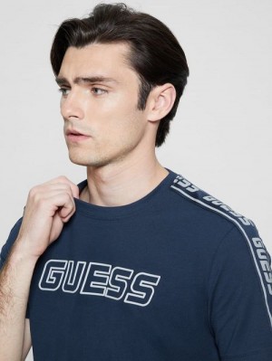Guess Eco Arlo Jersey Tee Albastri | GUESS-SN31478