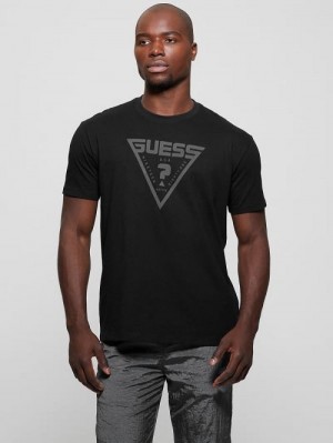 Guess Eco Azha Crewneck Tee Negrii | GUESS-SN30710