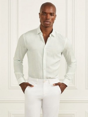 Guess Eco Benny Paul Shirt Albastri | GUESS-SN31162