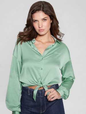 Guess Eco Bow Jun Shirt Verzi | GUESS-SN27137