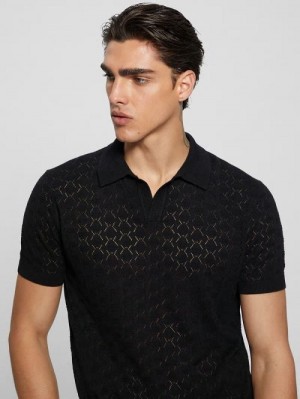 Guess Eco Brian Pointelle Polo Negrii | GUESS-SN31294