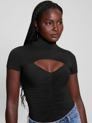 Guess Eco Brienna Cutout Top Negrii | GUESS-SN27442