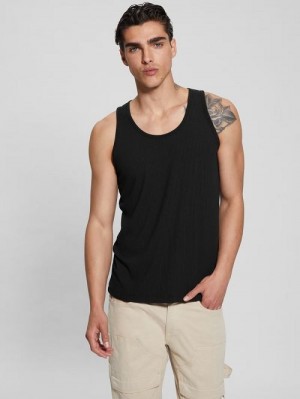 Guess Eco Cyrus Ribbed Tank Negrii | GUESS-SN30621