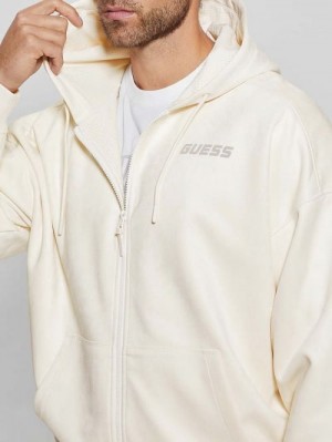 Guess Eco Daril Zip-Up Hoodie Sweatshirt Albi | GUESS-SN31036