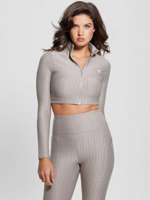 Guess Eco Delma Active Zip Jacket Albi | GUESS-SN28342