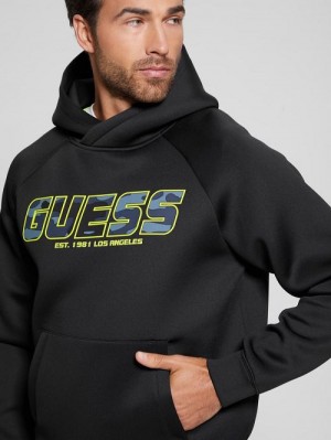 Guess Eco Derych Hooded Sweatshirt Negrii | GUESS-SN30968