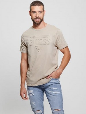 Guess Eco Embossed Tee Bej | GUESS-SN30701