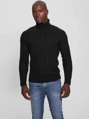 Guess Eco Evander Cable-Knit Sweater Negrii | GUESS-SN30923