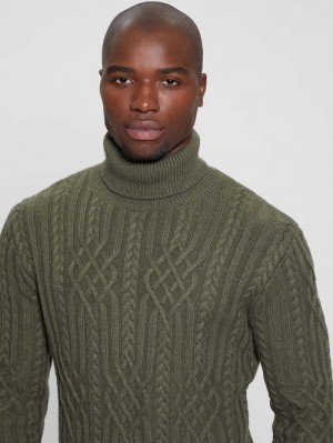 Guess Eco Evander Cable-Knit Sweater Verzi | GUESS-SN31054
