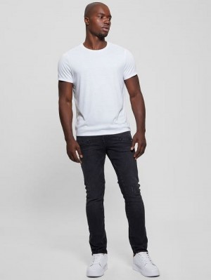 Guess Eco Finnley Zippered Tapered Jeans Negrii | GUESS-SN30448