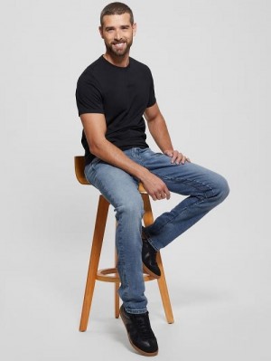 Guess Eco Finnley Zippered Tapered Jeans Negrii | GUESS-SN30452
