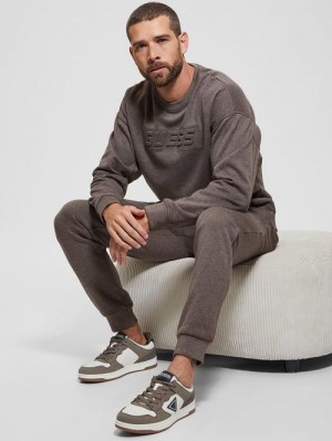 Guess Eco Fleece Crewneck Sweatshirt Maro | GUESS-SN31578