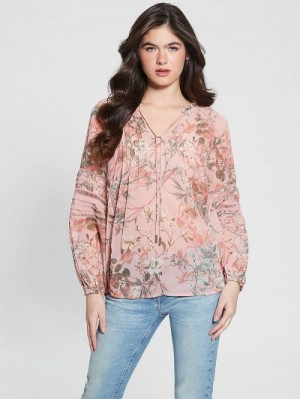 Guess Eco Gilda Printed Top Roz | GUESS-SN27152