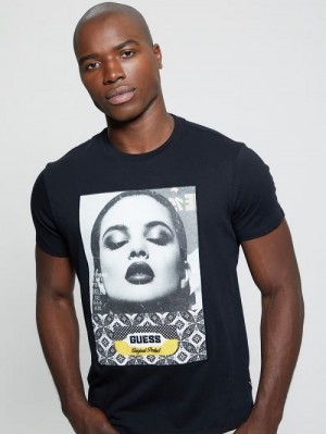 Guess Eco Girl Collage Tee Negrii | GUESS-SN30505