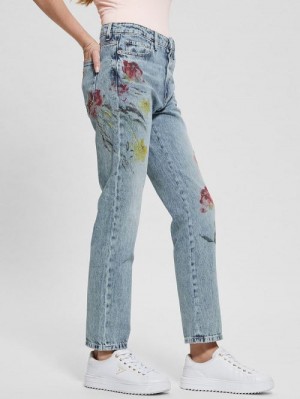 Guess Eco Girly Embroidered Jeans Albastri | GUESS-SN26607