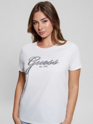 Guess Eco Glam Logo Easy Tee Albi | GUESS-SN27608