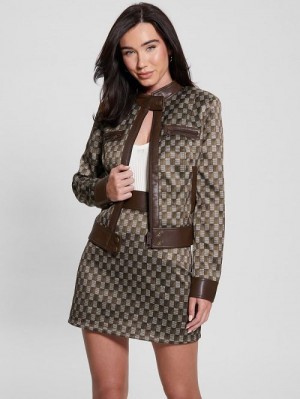 Guess Eco Greta Moto Jacket Maro | GUESS-SN28055