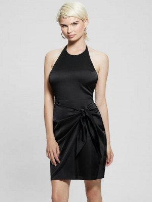 Guess Eco Harper Halter Dress Negrii | GUESS-SN26930